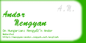 andor mengyan business card